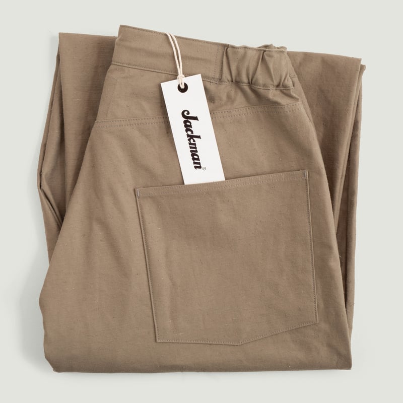 Back Nep Baggy Pants Sepia