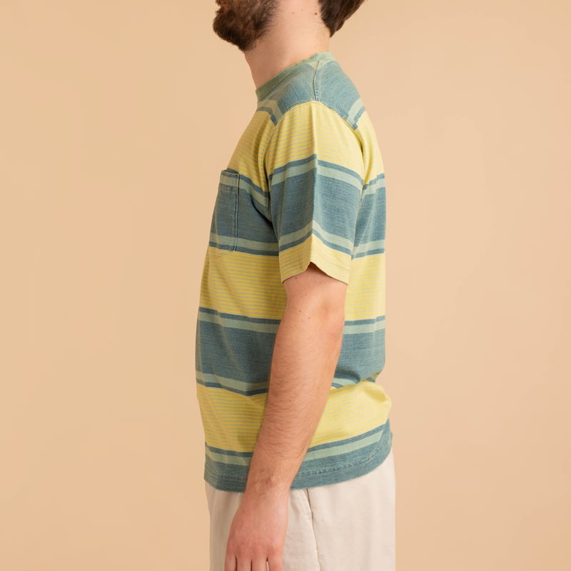 Indigo Stripe Yellow Pocket Tee