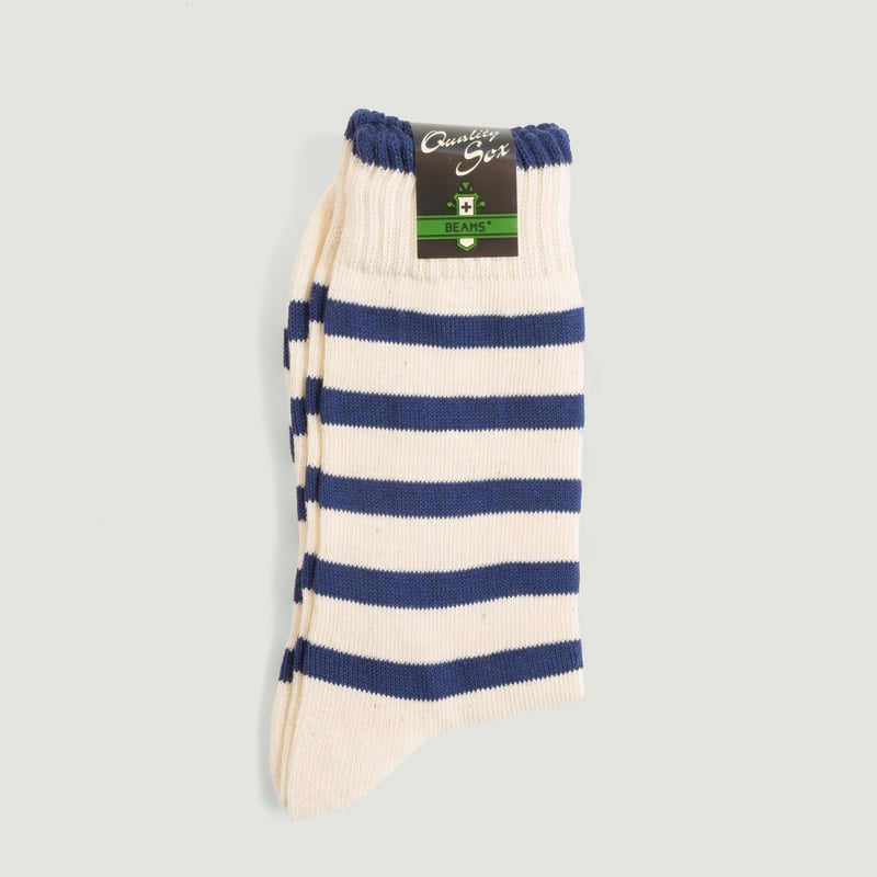 2 Tone Stripe Socks Navy