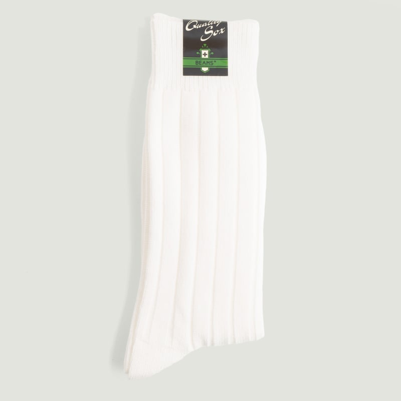 Solid Rib Socks Off White