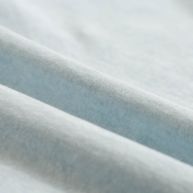 Henley Neck Long Sleeve T-Shirt Fade Saxe