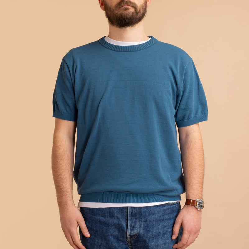 Ice Cotton Crewneck in Smoky Blue
