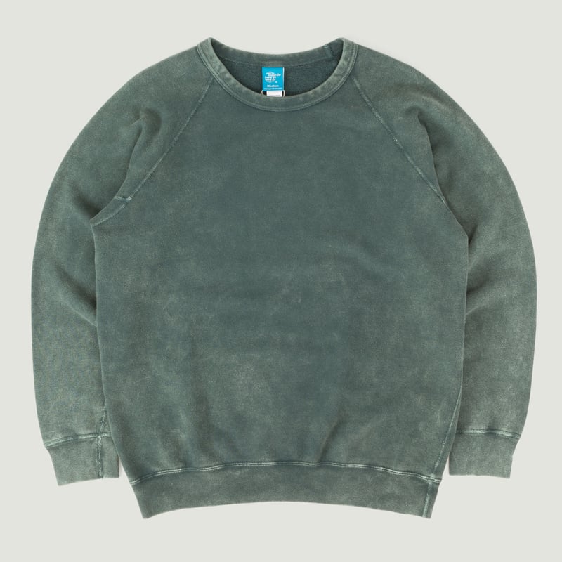 Raglan Crew Sweat Vintage Dye Dark Green