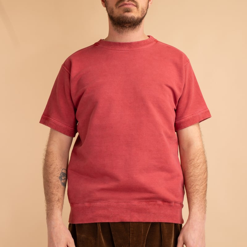 Short Sleeve Terry Shirt in Faded Red