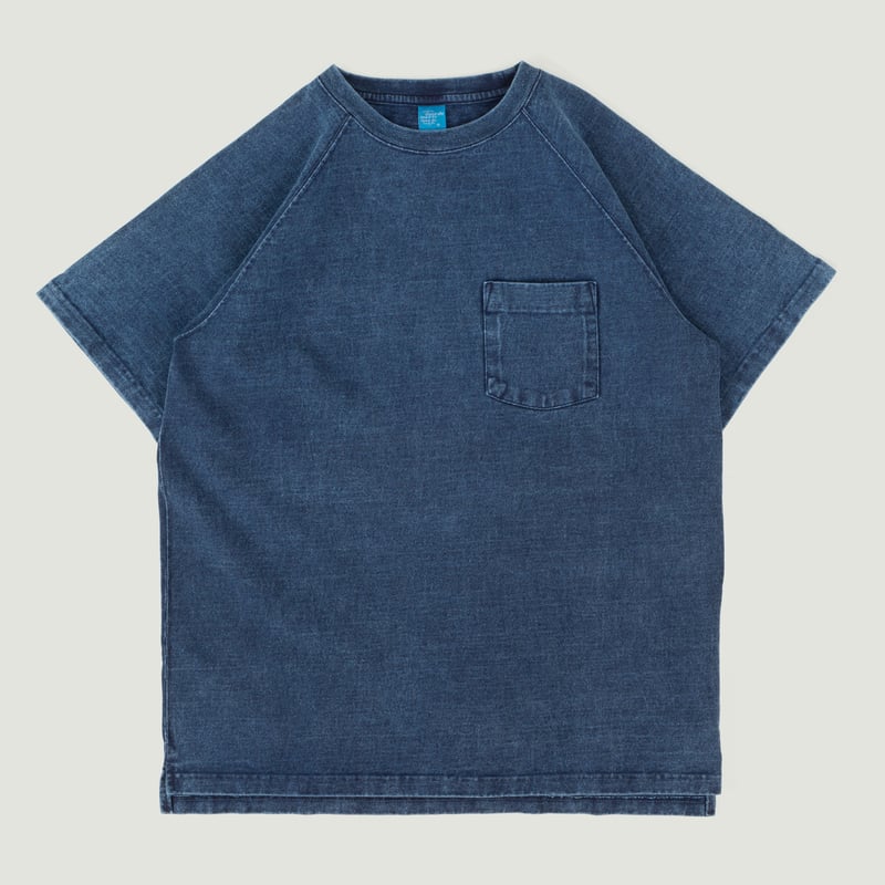 Heavy Raglan Pocket Tee Indigo Shave