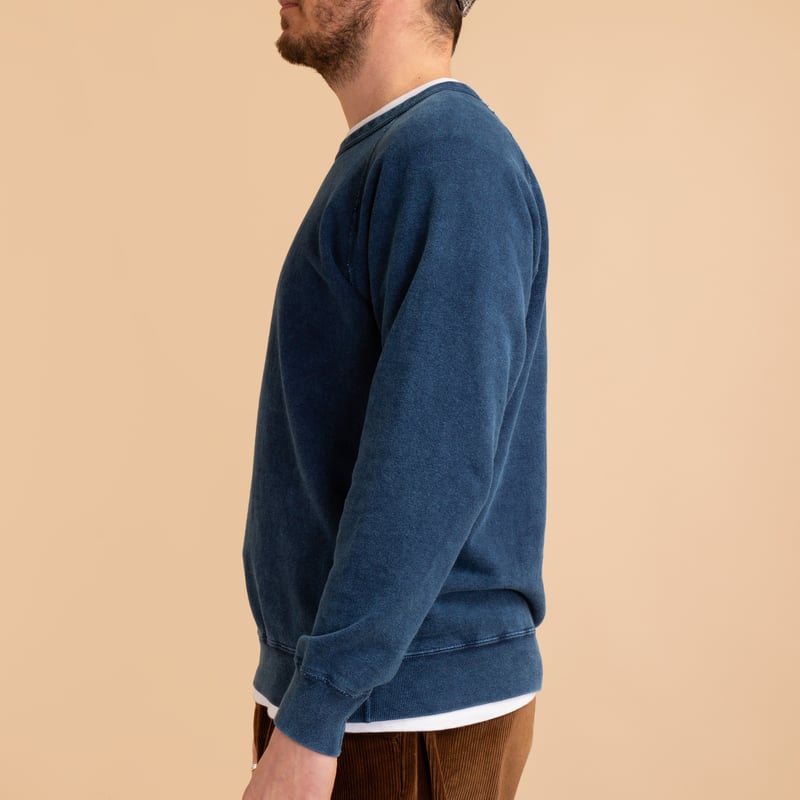 Raglan Crewneck Sweatshirt Indigo Shave