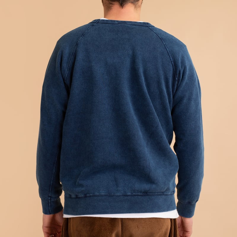 Raglan Crewneck Sweatshirt Indigo Shave