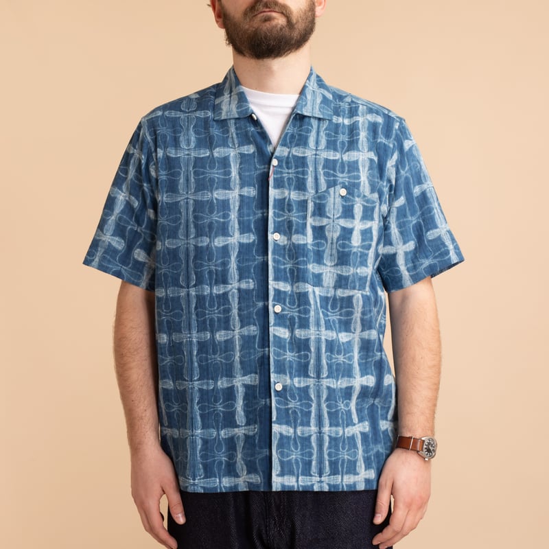 KARDO x FLÂNEURS / S/S Shibori 14 Indigo Shirt