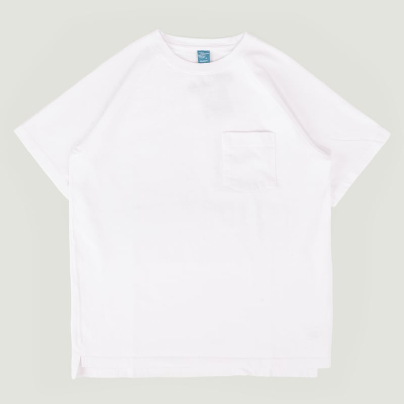 S/S Heavy Raglan Pocket Tee White