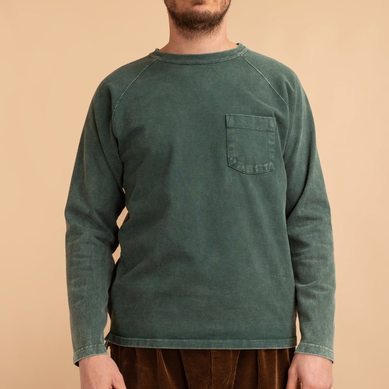 L/S Heavy Raglan Pocket Tee VD-Dark Green