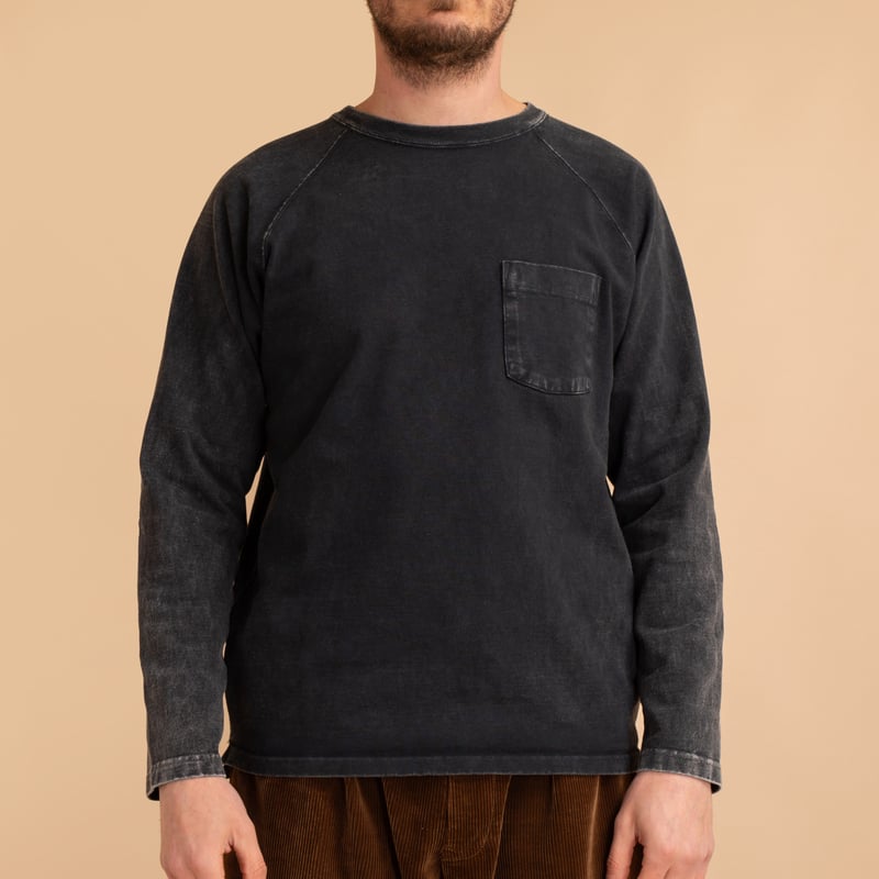 L/S Heavy Raglan Pocket Tee VD-Black