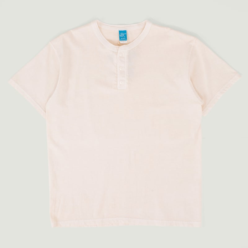 Short Sleeve Henley Tee in Natural Color