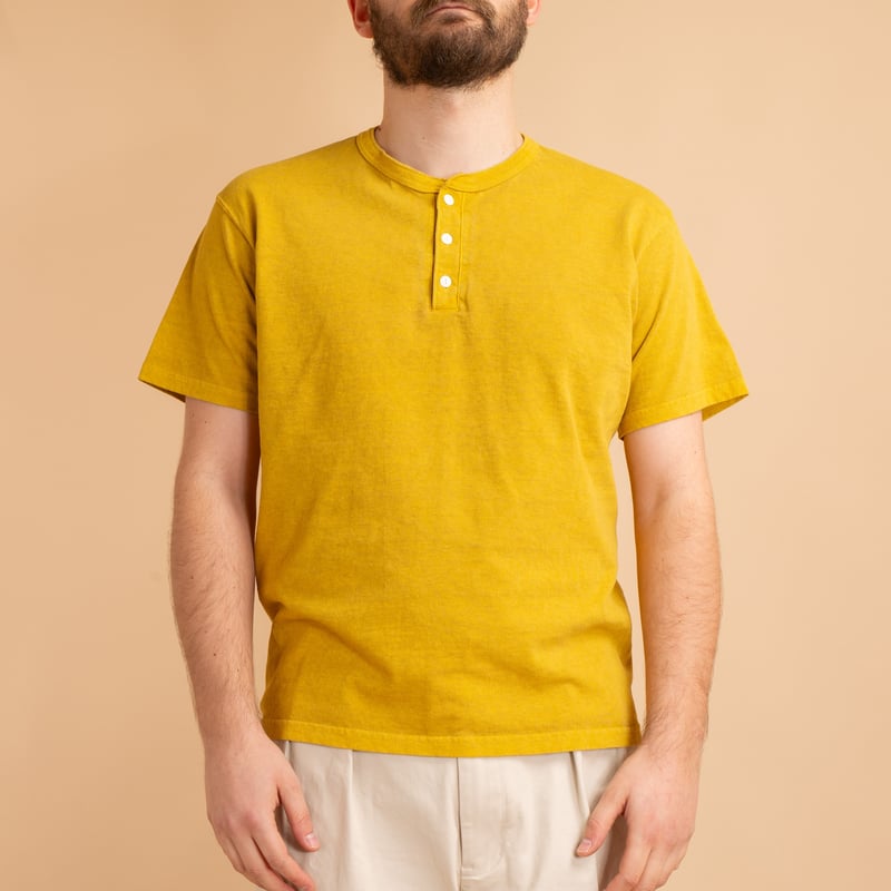 Short Sleeve Henley Tee - Banana