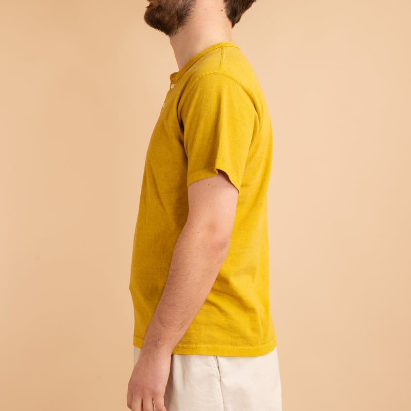 Short Sleeve Henley Tee - Banana
