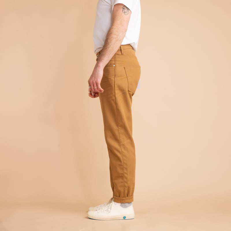 NAKED & FAMOUS EasyGuy Duck Canvas Selvedge worn sideways