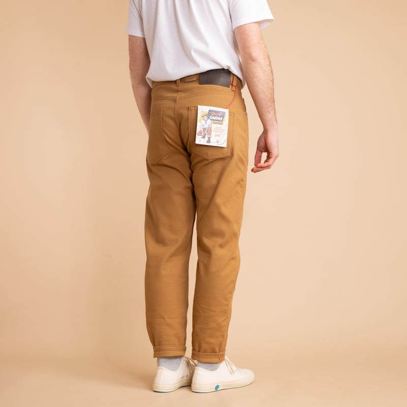 NAKED & FAMOUS EasyGuy Duck Canvas Selvedge worn from the back
