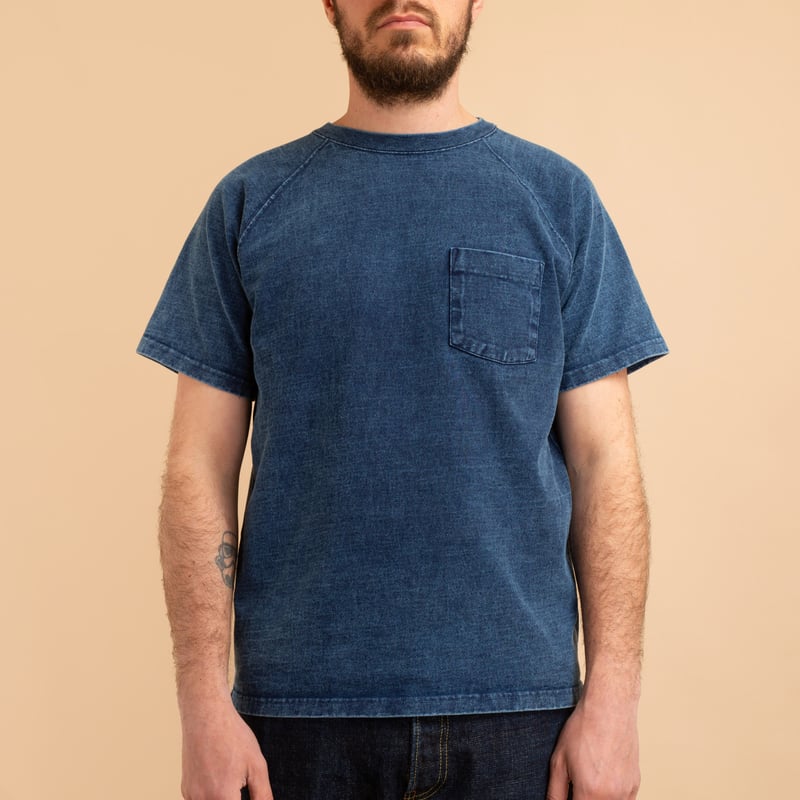 Heavy Raglan Pocket Tee Indigo Shave