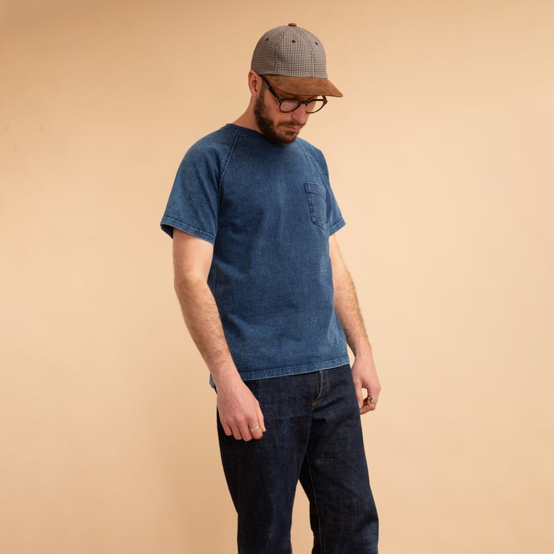 Heavy Raglan Pocket Tee Indigo Shave