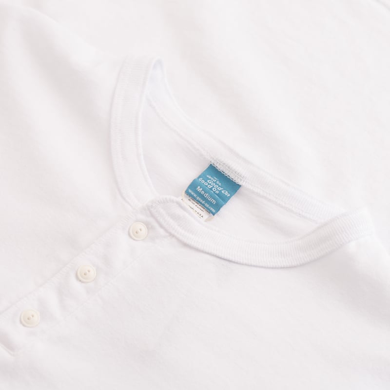 S/S Henley Tee White