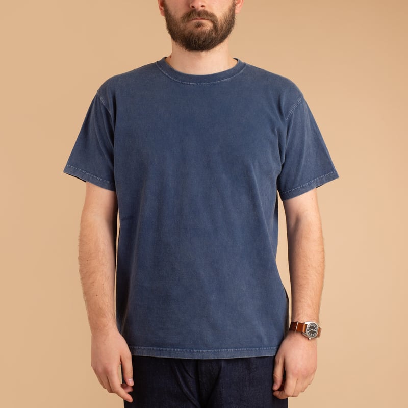 Short Sleeve Crew T-shirt Vintage Dye Navy