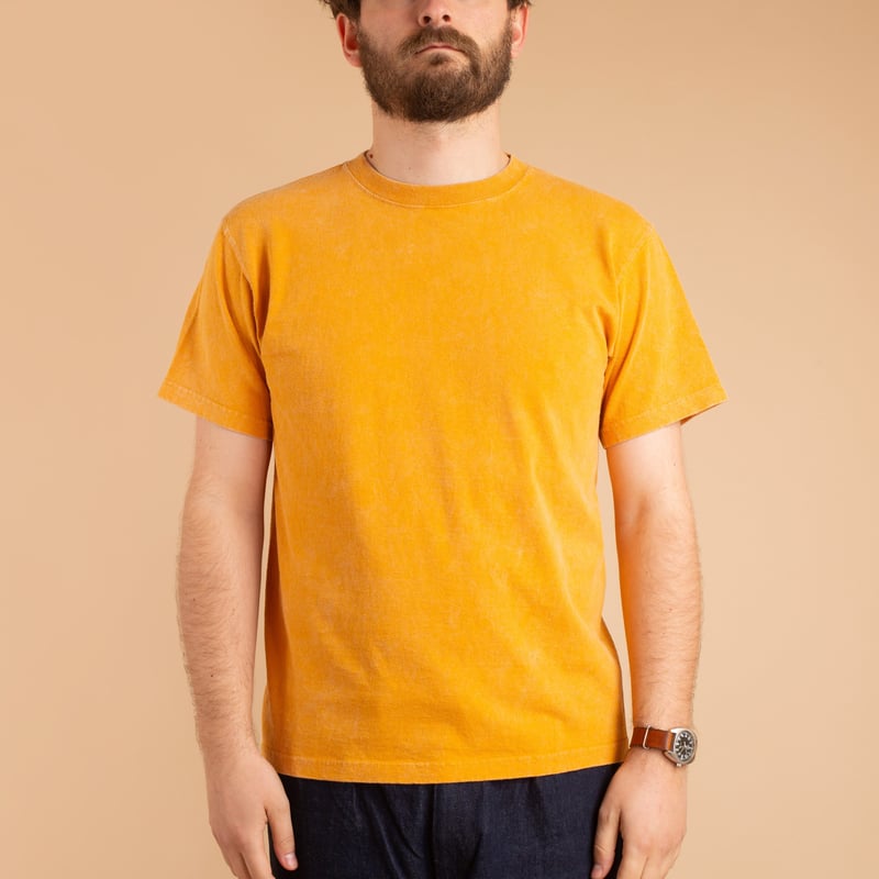 Short Sleeve Crew T-shirt Vintage Dye Mustard