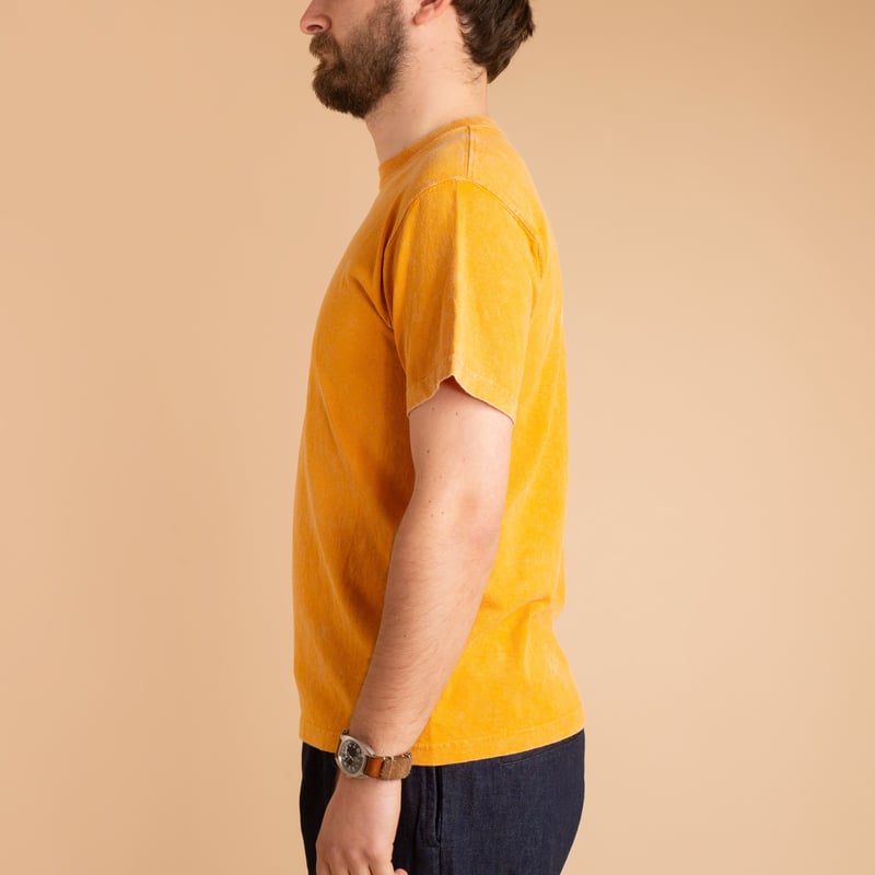 Short Sleeve Crew T-shirt Vintage Dye Mustard