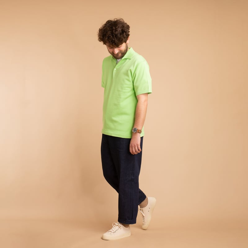 Short Sleeve Knit Polo Green