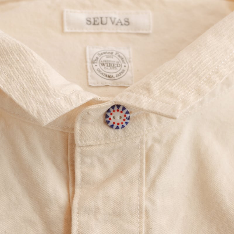 SEUVAS / 8oz Canvas Wing Collar Shirt Jacket Natural