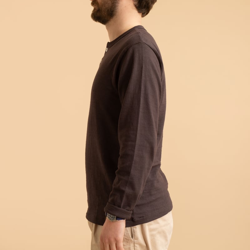Lot 5907 Long Sleeve Henley Neck T-Shirt Black