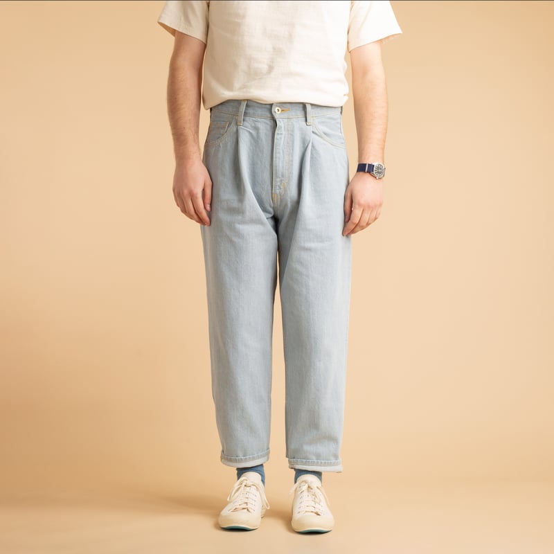 JAPAN BLUE / Faded 13oz Wide Tapered 5-Pocket Pants