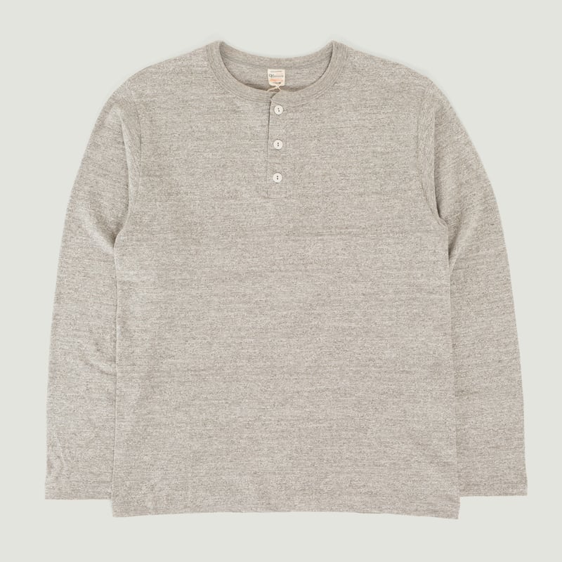 Lot 5907 Long Sleeve Henley Neck T-Shirt Heather Grey