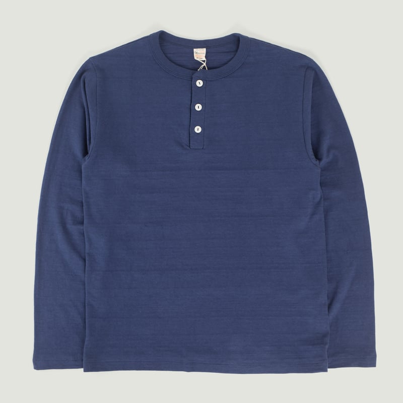 Lot 5907 Long Sleeve Henley Neck T-Shirt Navy