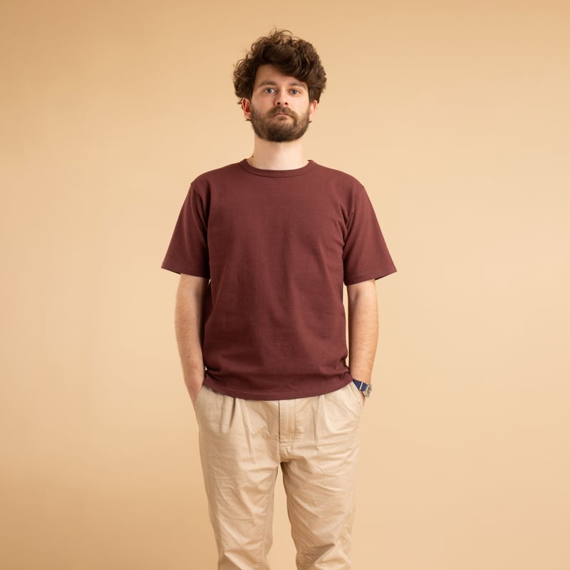 Heavyweight Short Sleeve Tee in Bordeaux