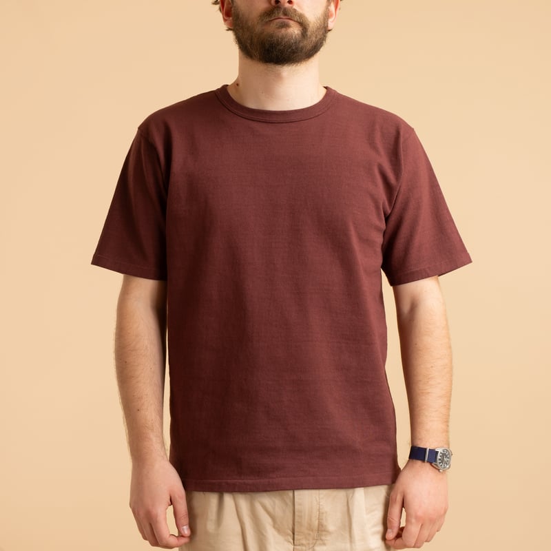 Heavyweight Short Sleeve Tee in Bordeaux