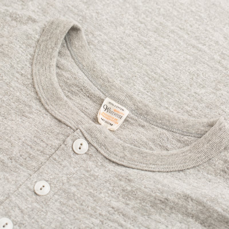 Lot 5907 Long Sleeve Henley Neck T-Shirt Heather Grey