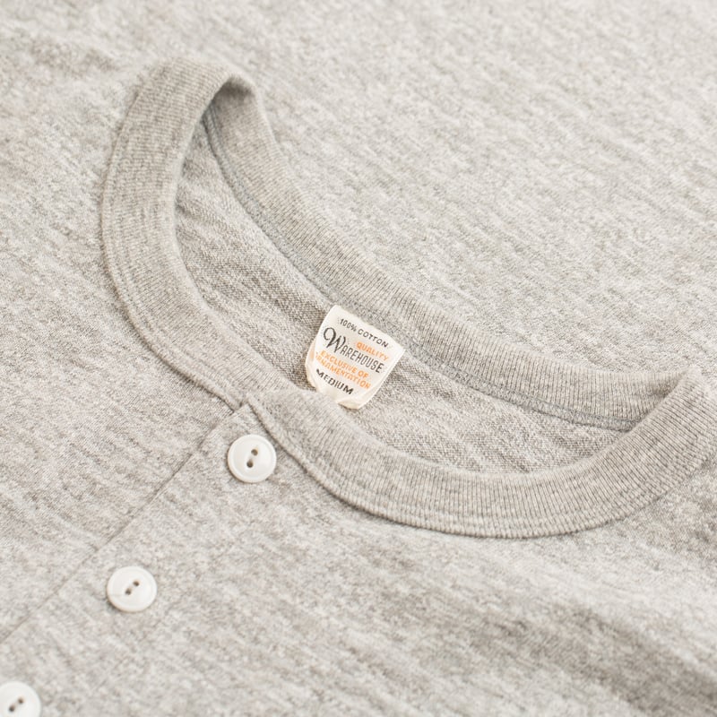 Lot 5907 L/S Henley Neck T-Shirt Heather Grey