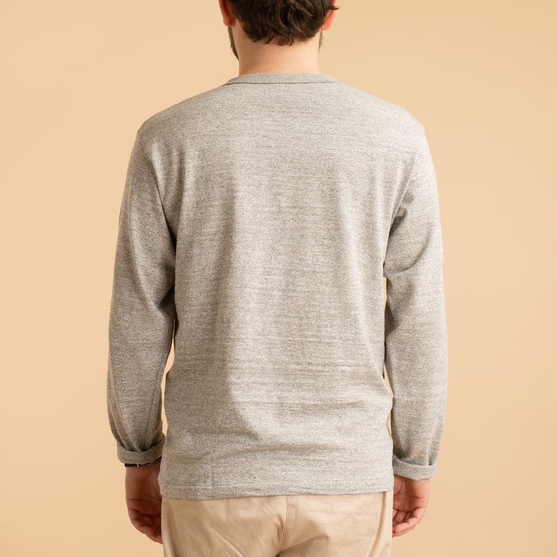 Lot 5907 Long Sleeve Henley Neck T-Shirt Heather Grey
