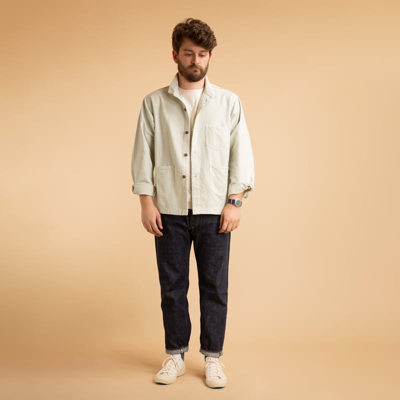 8oz Canvas Wing Collar Shirt Jacket Matcha