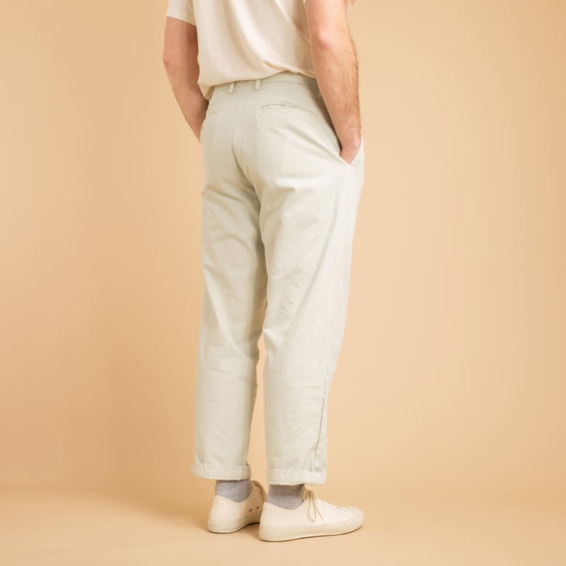 10oz Canvas 2 Tuck Trousers Matcha