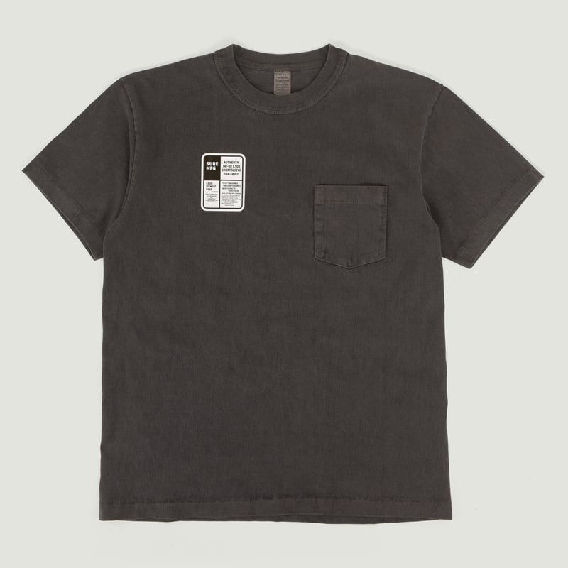 "SURE MFG" 7.5oz Pocket Short Sleeve Tee Black