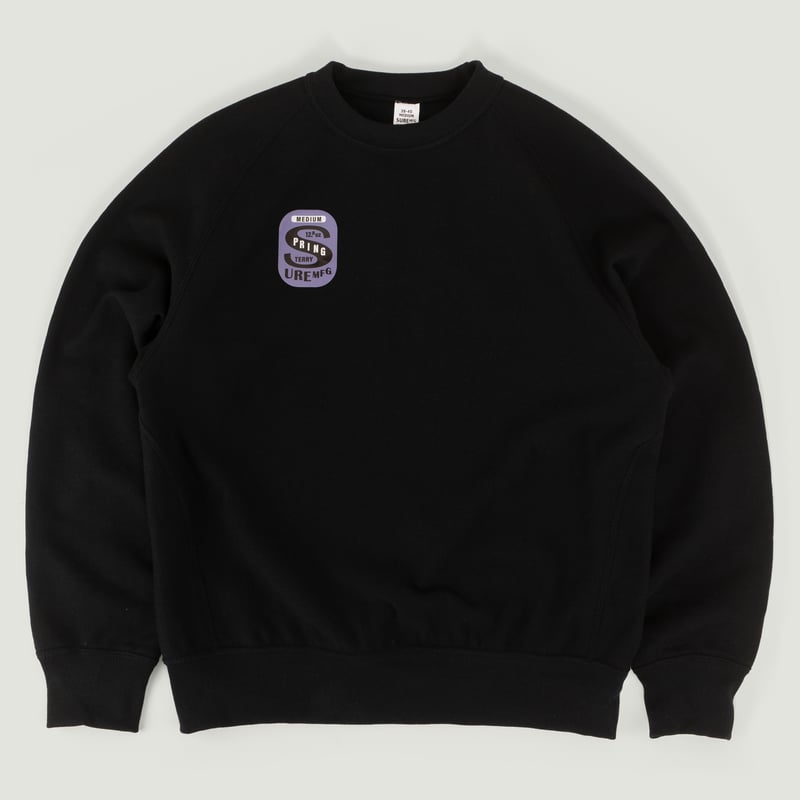 "SURE MFG" Black Spring Terry Crewneck Sweatshirt