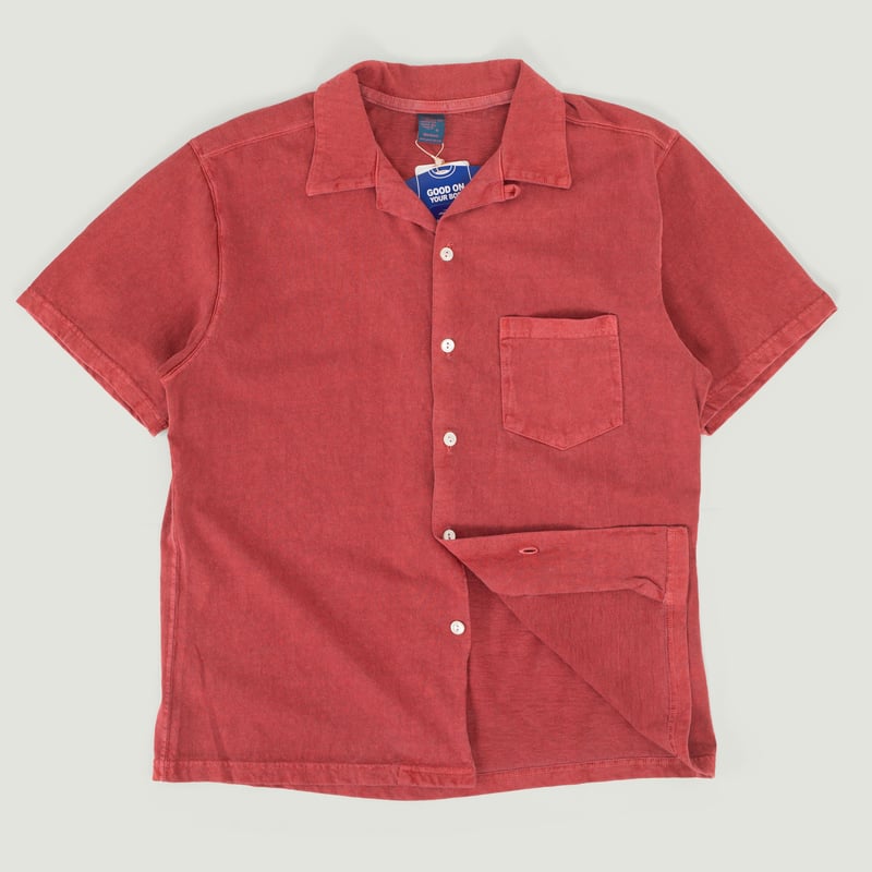 Short Sleeve Open Tee Shirts in Faded Red