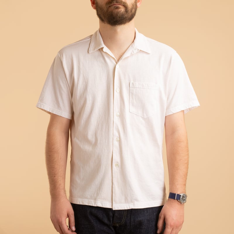 Short Sleeve Open Tee Shirts in Natural Color