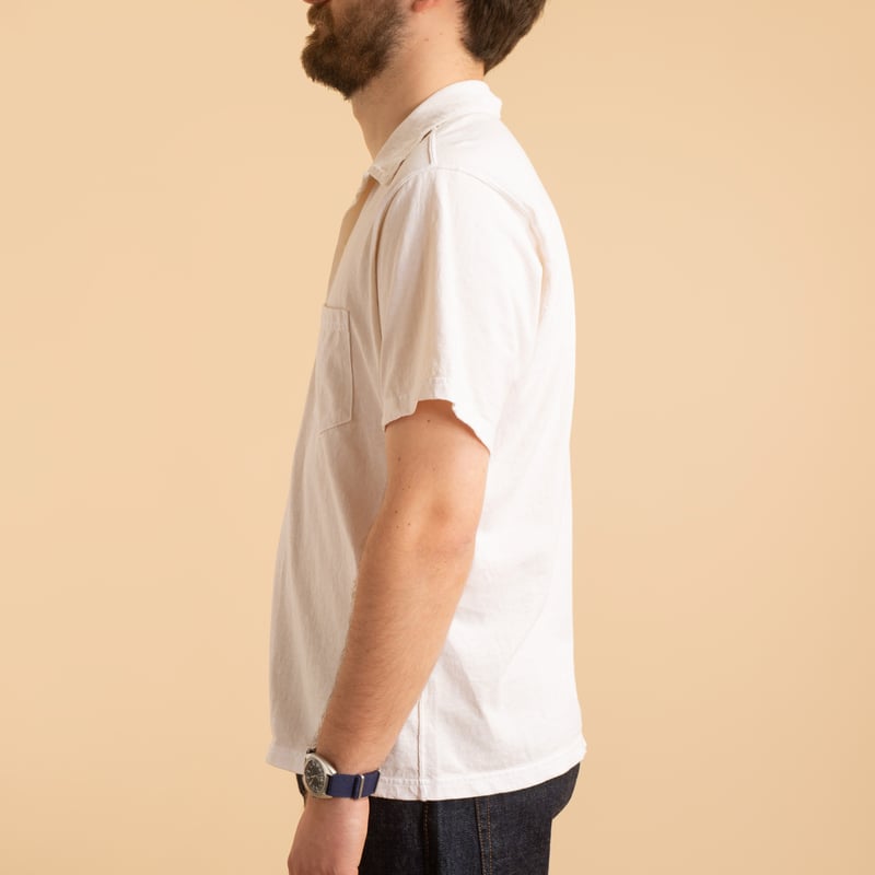 Short Sleeve Open Tee Shirts in Natural Color
