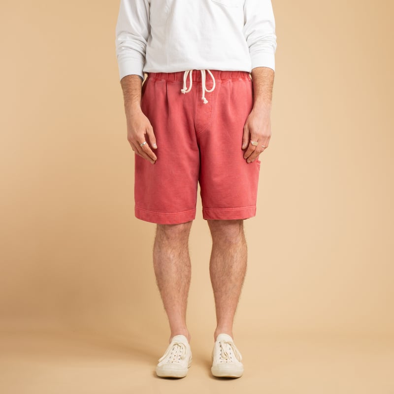 Light Terry Shorts in Faded Red
