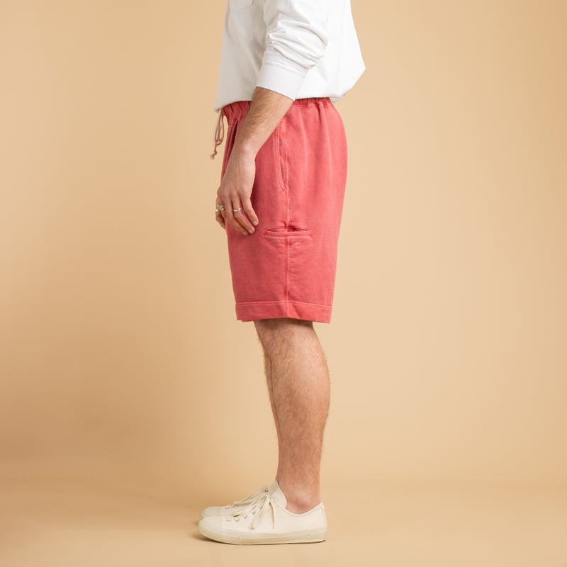 Light Terry Shorts in Faded Red