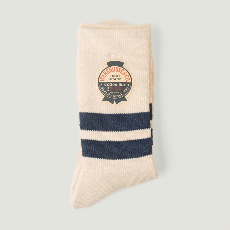 Lot 5234 Pile Socks Navy Line