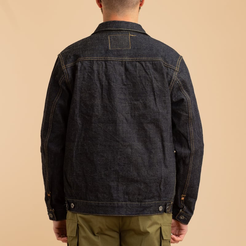 02516P-14KBE 14oz Indigo x Beige Type II Jacket