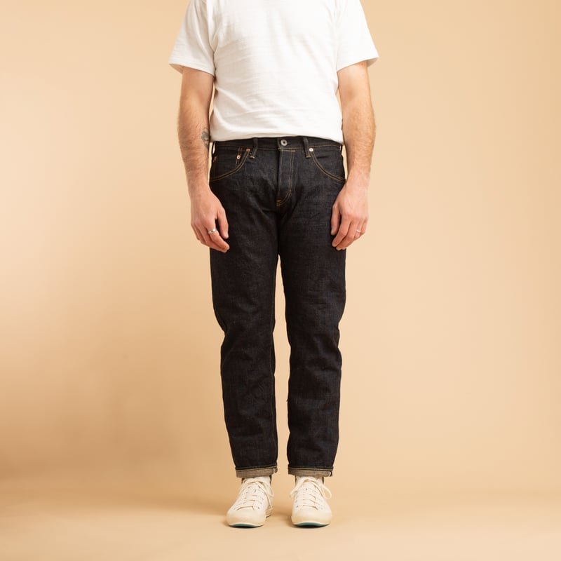 622-14KBE 14oz Indigo x Beige Relaxed Tapered