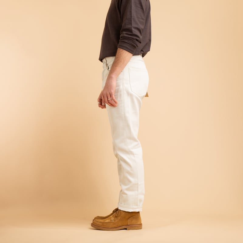 13oz Ivory Denim Natural Tapered